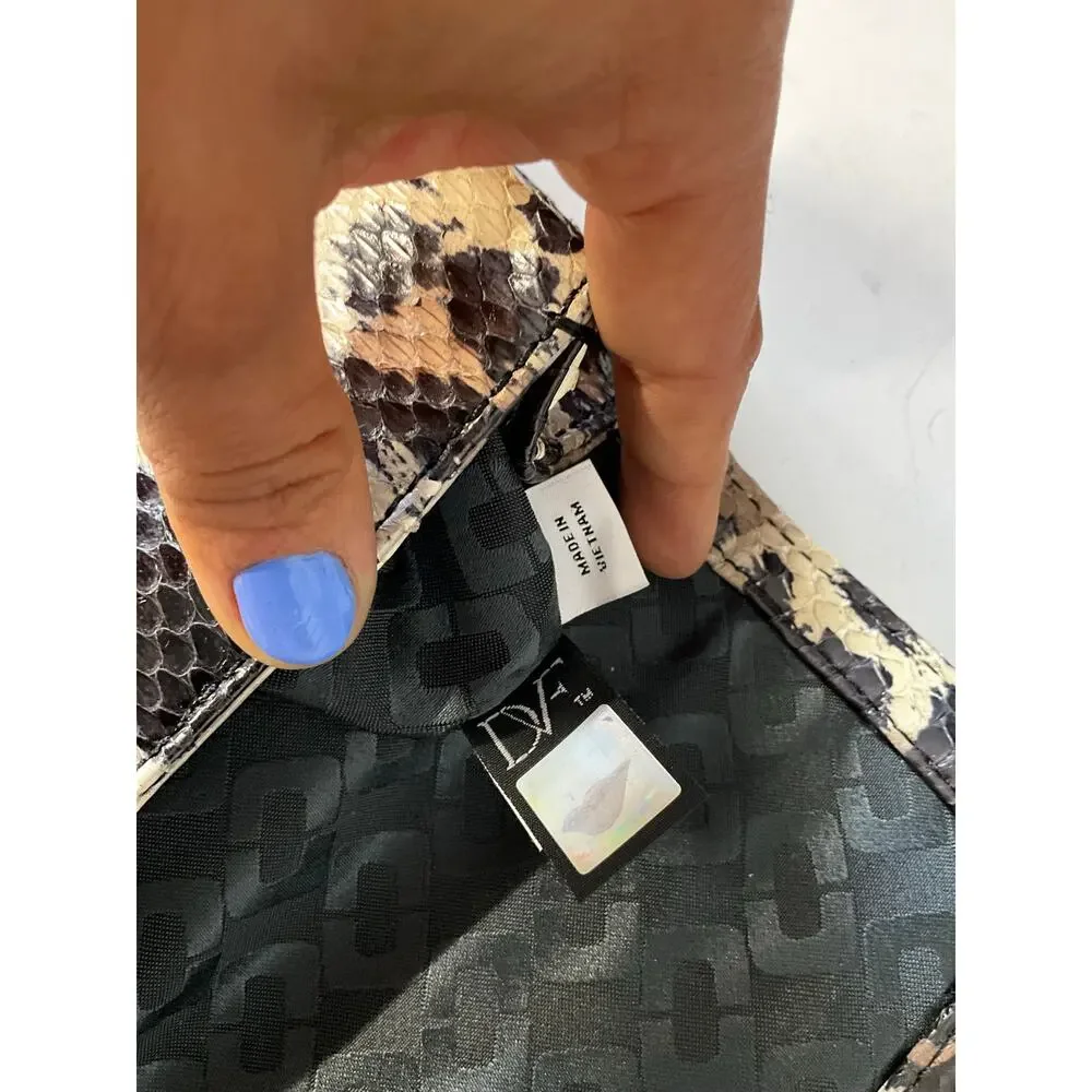 Diane von Furstenberg DVF Leopard Print Snakeskin Envelope Clutch